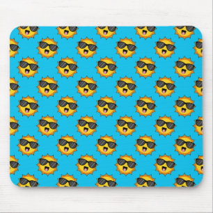 Mousepad Kawaii Happy Sun com óculos escuros
