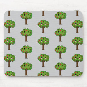 Mousepad Kawaii Happy Winking Apple Tree
