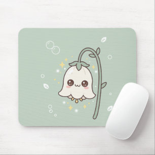 Mousepad Kawaii Lírio do Vale Sage Verde Fofo