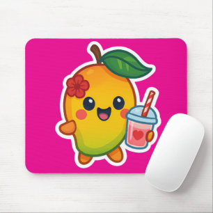 Mousepad Kawaii Mango - Fruta doce com Heart Smoothi