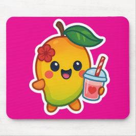 Mousepad Kawaii Mango - Fruta doce com Heart Smoothi