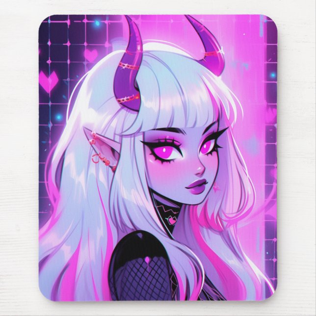 Mousepad Kawaii Pink Demon Girl (Frente)