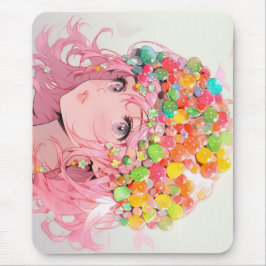 Mousepad Kawaii Rainbow Pastel Candy Mushroom AnimGirl