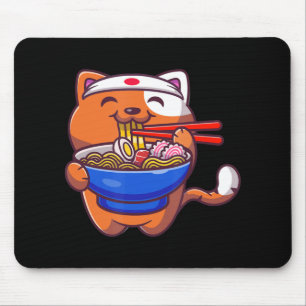 Mousepad Kawaii Ramen Cat Anime Comida Japonesa Adolescente