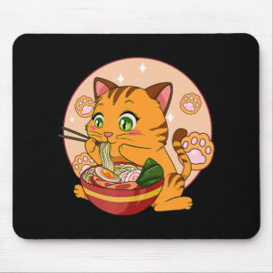 Mousepad Kawaii Ramen Cat Neko Japonês Nódulo Anime Gift G