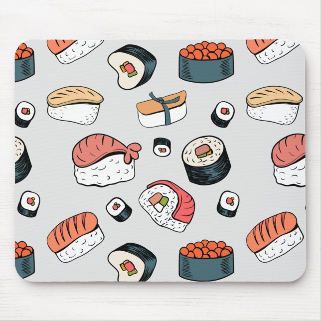 Mousepad Kawaii Sushi Rolls Pattern Slip-On Sneakers (Frente)