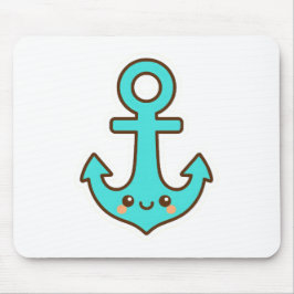 Mousepad Kawaii Turquoise Anchor - Whimsical & Cheerful