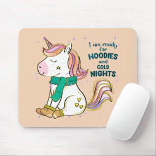 Mousepad Kawaii Unicorn   Inverno e Hoodies