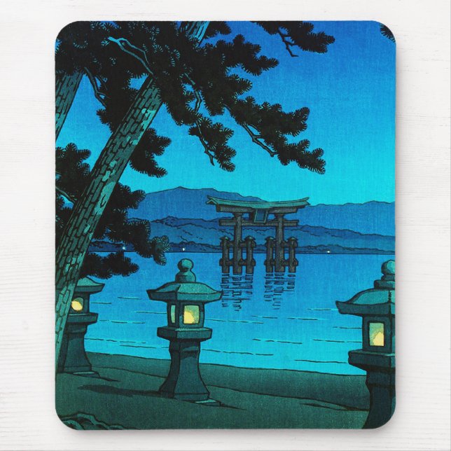 Mousepad Kawase enluarada japonês legal do hasui do mar da (Frente)