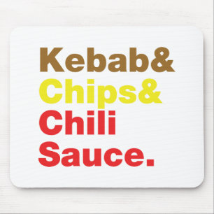 Mousepad Kebab & microplaquetas & Sauce. de pimentão