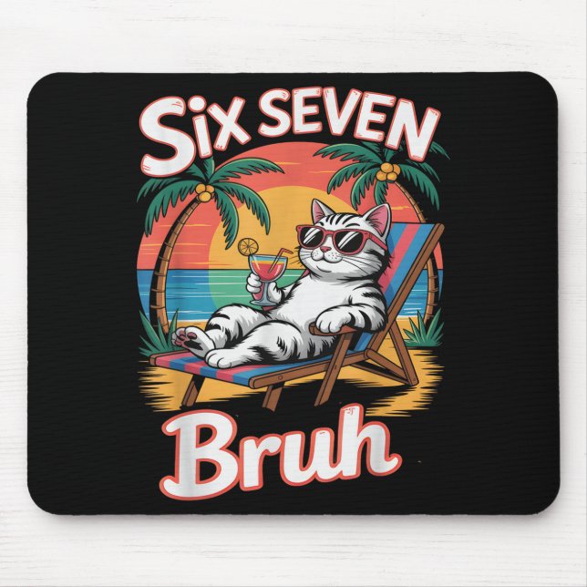 Mousepad Keep Calm 67 Bruh Cat Vacation Cruise Trip Joke Ge (Frente)