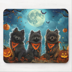Mousepad Keeshond Halloween Assustador