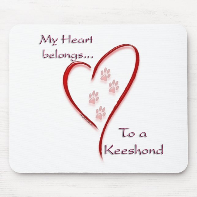 Mousepad Keeshond Heart Pertence (Frente)