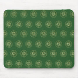 Mousepad Kelly Green | Golden Zinnia Flower Medallions