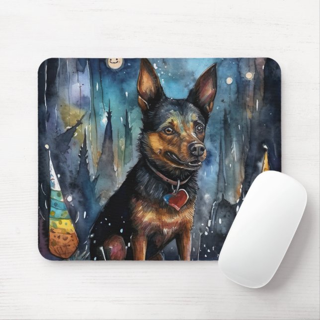 Mousepad Kelpie Australiano De Halloween Com Pumpkins Assus (Com mouse)