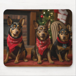 Mousepad Kelpie australiano no Natal da Lareira
