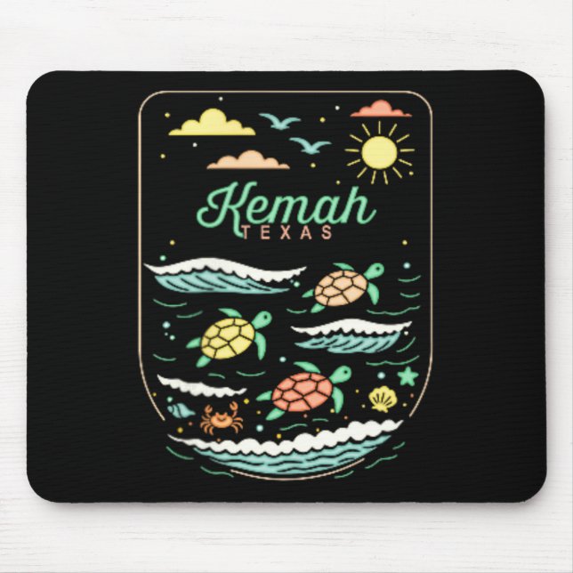 Mousepad Kemah Tx Cute Beach Vacation Sea Turtle Lover  (Frente)