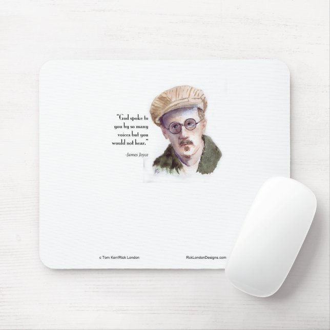 Mousepad Kerr/London James Joyce & Citação "Deus Falou" (Com mouse)