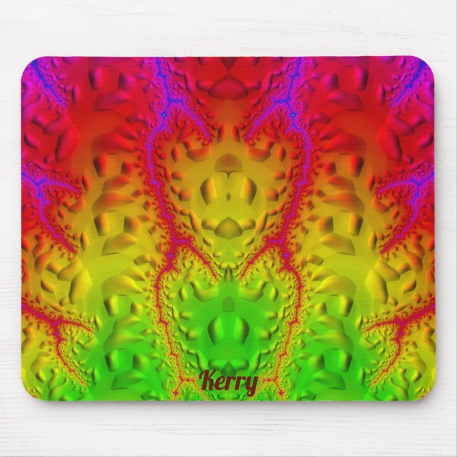 Mousepad KERRY ~ Zany Shades Puro Verde Amarelo Vermelho (Frente)