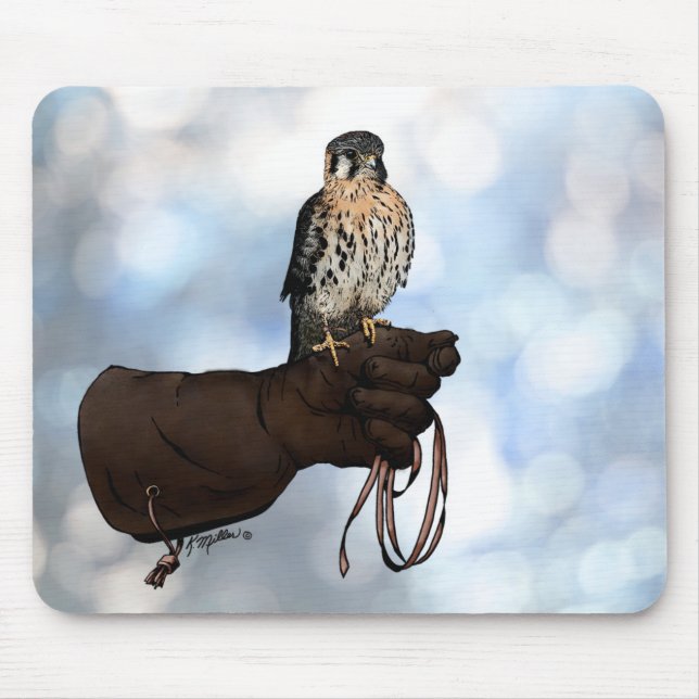 Mousepad Kestrel sobre a Ilustração de Luvas (Frente)