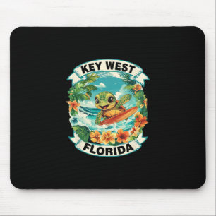 Mousepad Key West Flórida Tartaruga Marinha Fofo Surfando F