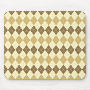 Mousepad Khaki Scottish Tartan-Pattern