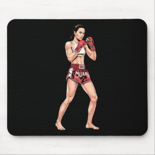 Mousepad Kickboxe Stance Tailandês Boxando um Luz Muay Tail