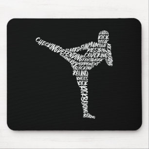 Mousepad Kickboxer Artes Marciais Tipografia Homens Criança