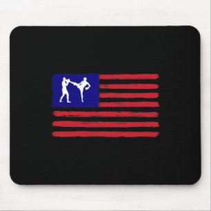 Mousepad Kickboxing 4 de Julho Patriótico Distressed Americ