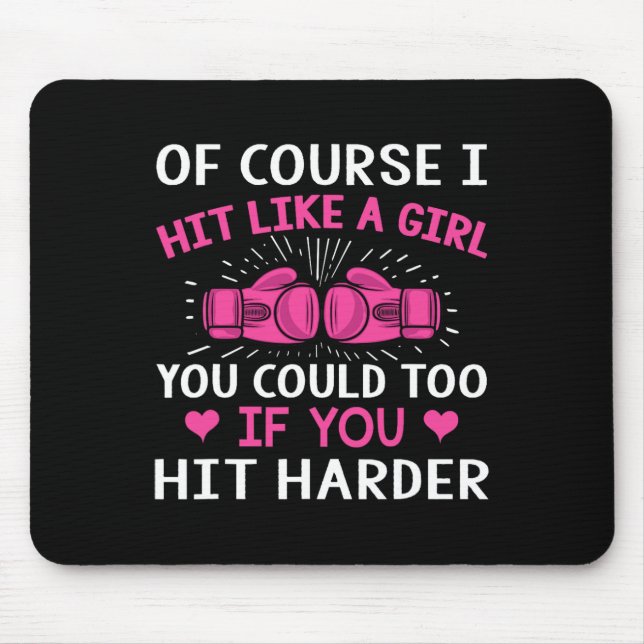 Mousepad Kickboxing Boxe Cl Dizendo Claro Que Eu Acerto Com (Frente)