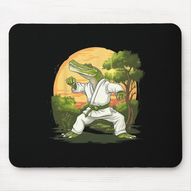 Mousepad Kickboxing Crocodilo Taekwondo Caratê Mma Engraçad (Frente)