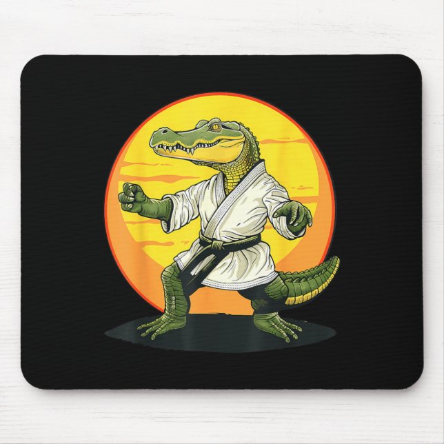 Mousepad Kickboxing Crocodilo Taekwondo Karatê MMA Engraçad (Frente)