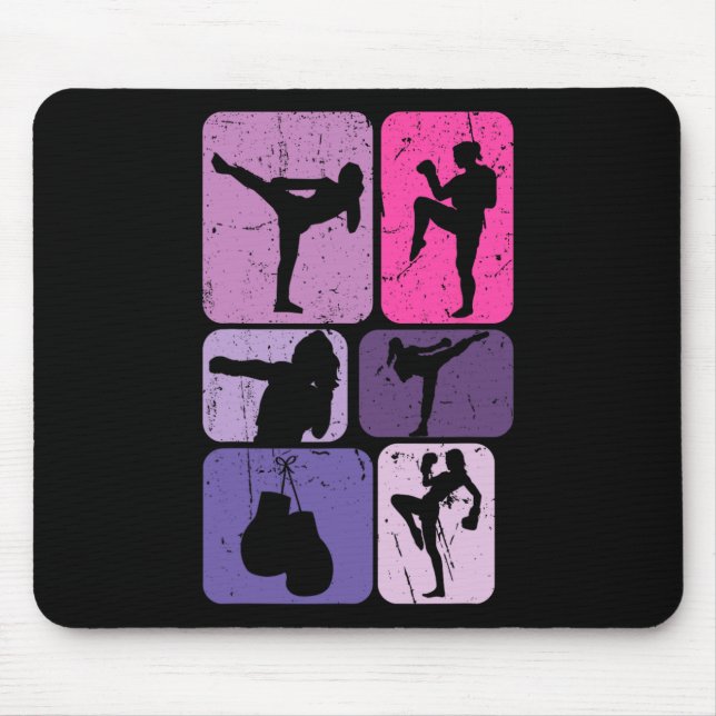 Mousepad Kickboxing Engraçado Para Meninas Mulheres Treino  (Frente)