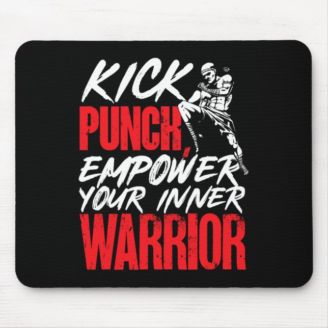 Mousepad Kickboxing Kickboxer Chute Soco Fortaleça Seu Inte (Frente)