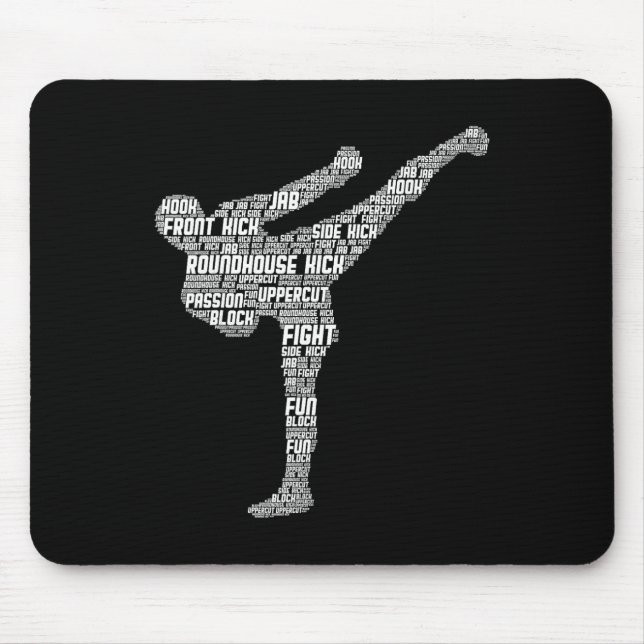 Mousepad Kickboxing Kickboxer Taekwondo Karate Crianças Men (Frente)