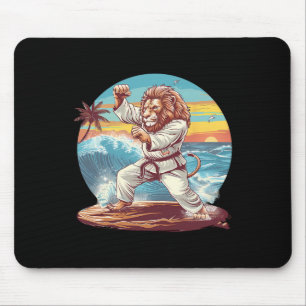 Mousepad Kickboxing Leão Praia Pôr do Sol Jiu-jitsu Taekwon