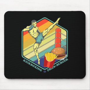 Mousepad Kickboxing Muay Thai Boxe Batatas Frita Hambúrguer