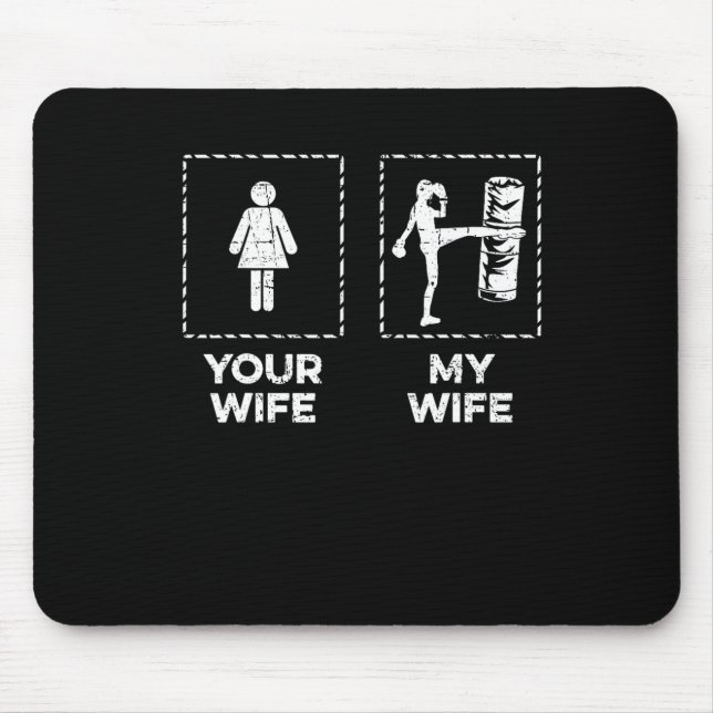 Mousepad Kickboxing Sua Esposa Minha Esposa Kickboxer Muay  (Frente)