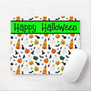 Mousepad Kid Halloween Ghost Pumpkin Black Cat Personalize