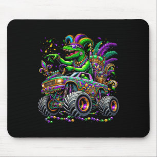 Mousepad Kid Mardi Gras Grawr Dinosaur Trex Monster Truck T
