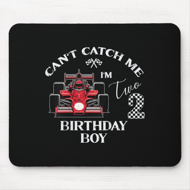Mousepad Kids 2nd Birthday Race Car Bday Boy Cant Catch Me  (Frente)