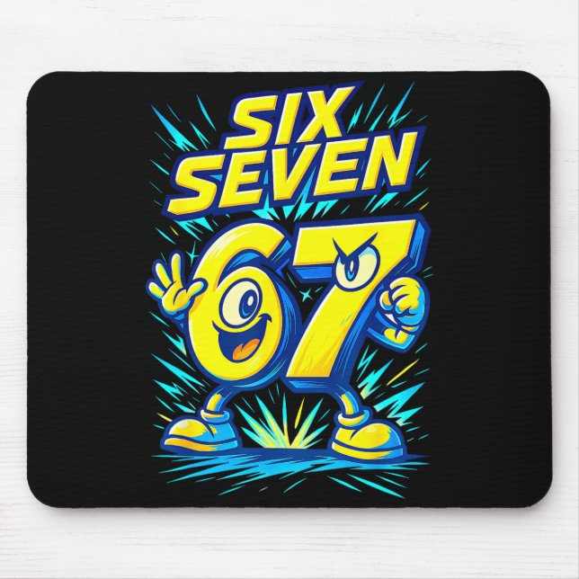 Mousepad Kids 67 Six Seven Italian Brainrot 6 7 Funny Meme  (Frente)