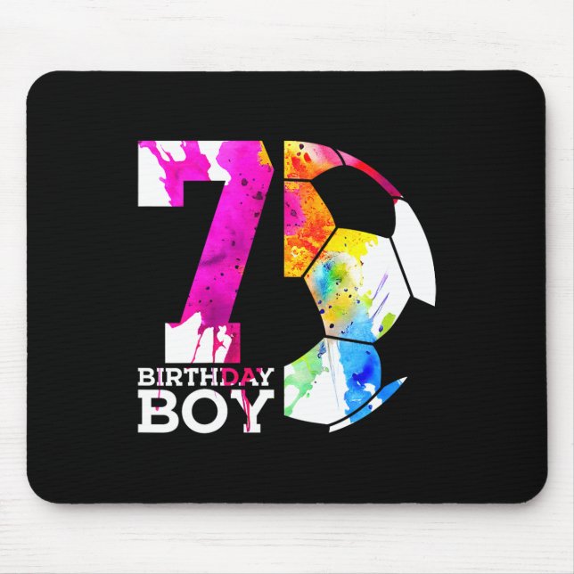 Mousepad Kids 7 Birthday Boy Soccer 7th Birthday  (Frente)