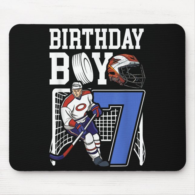 Mousepad Kids 7 Year Old Ice Hockey Themed Birthday Party 7 (Frente)