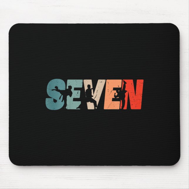 Mousepad Kids 7th Birthday Karate Fighter 7 Year Old Girls  (Frente)