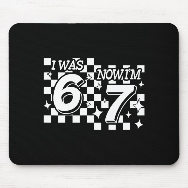 Mousepad Kids Checkered I Was 6 Now Im 7 Birthday Seven Yea (Frente)