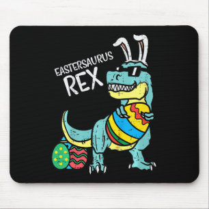 Mousepad Kids Eastersaurus Rex Páscoa Trex Bunny Menino Bo