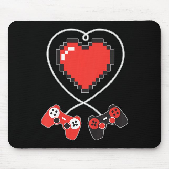 Mousepad Kids Heart Pixel Art Video Game Controller Valenti (Frente)