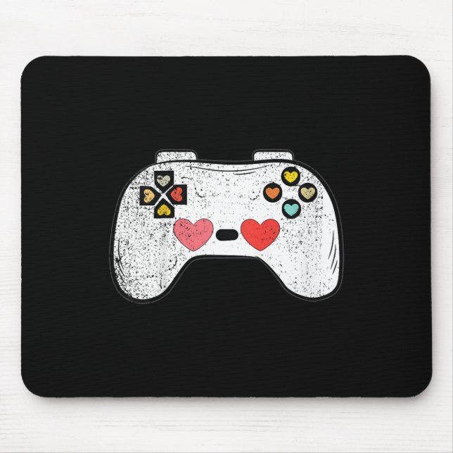 Mousepad Kids Heart Video game Controller Dia de os namorad (Frente)