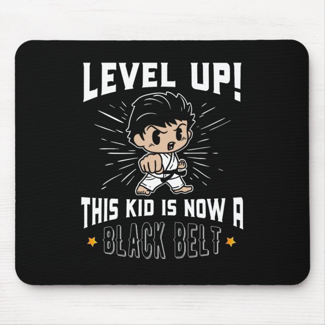 Mousepad Kids Karate Uniform Black Belt Award T Shirt Gifts (Frente)